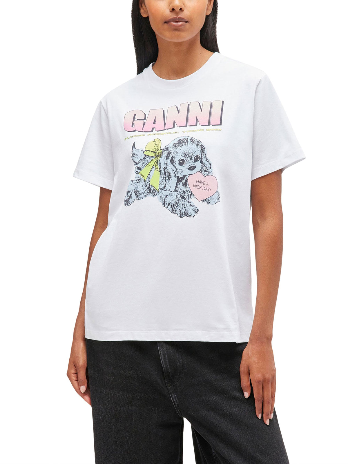 Basic Cotton Jersey Neon Puppy T-shirt